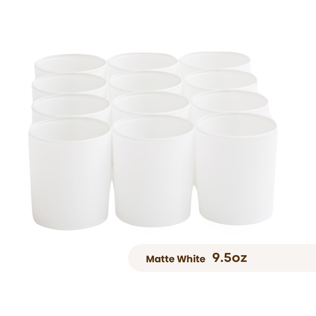 12 Monticiano matte white candle jars