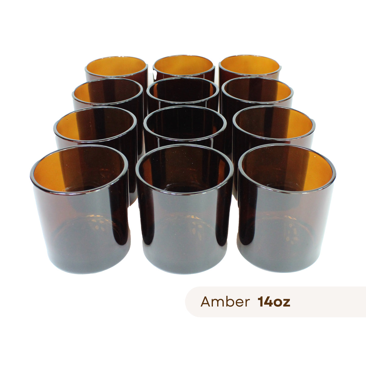 12 Havana amber candle jars