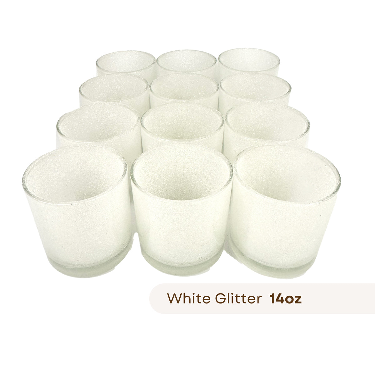 12 Havana glitter white candle jar