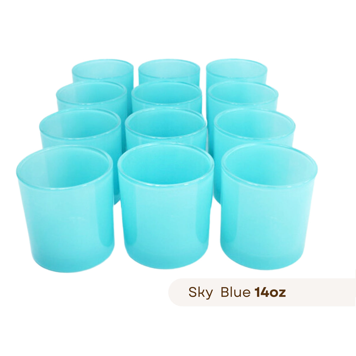 12 Havana sky blue candle jars