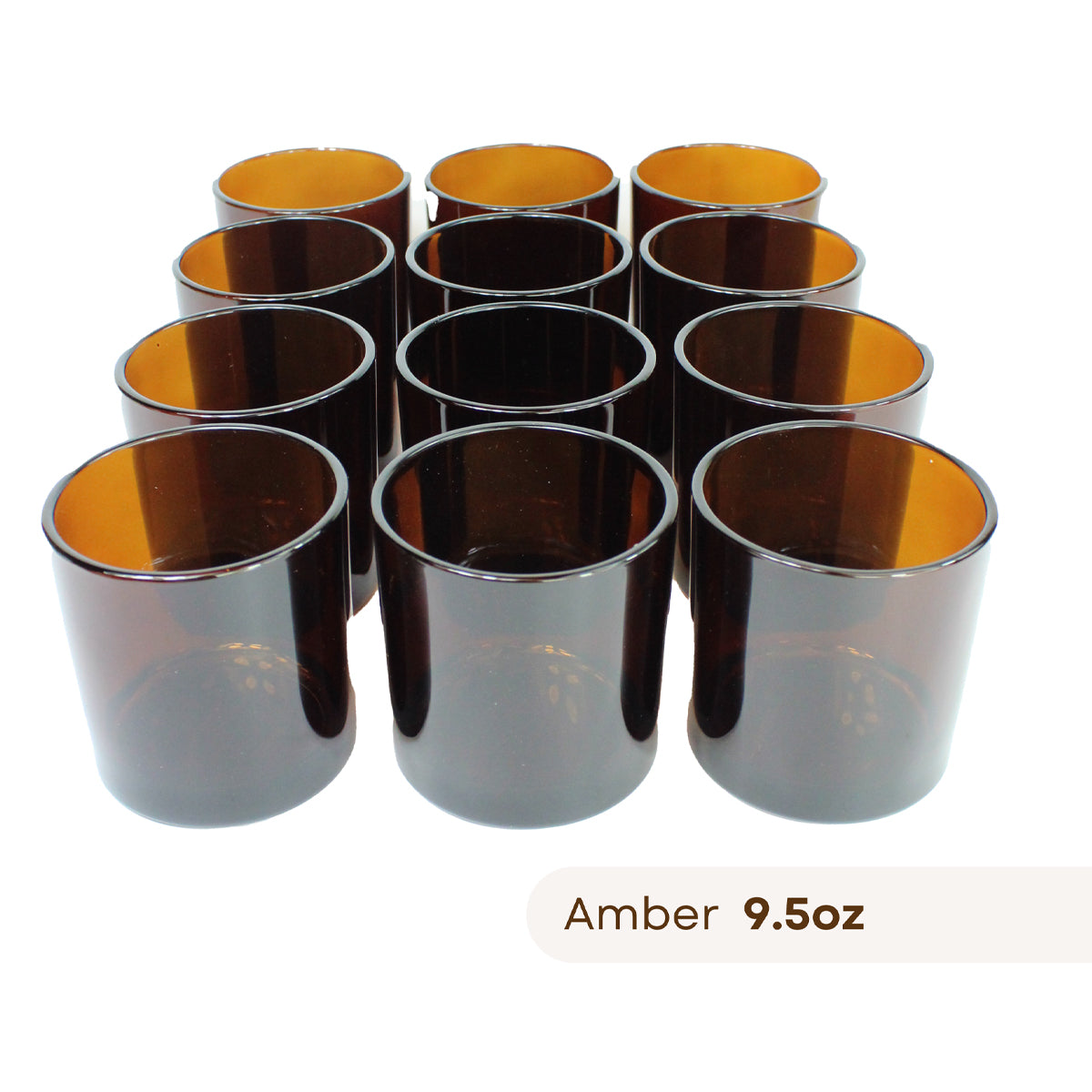 12 Monticiano amber candle jars