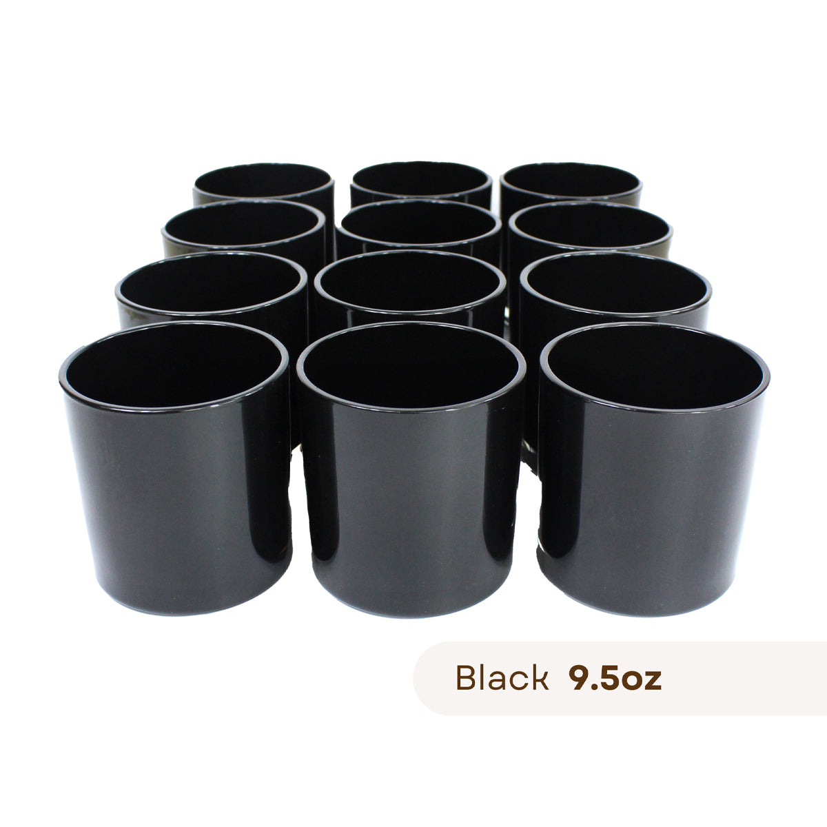 12 Monticiano black candle jars