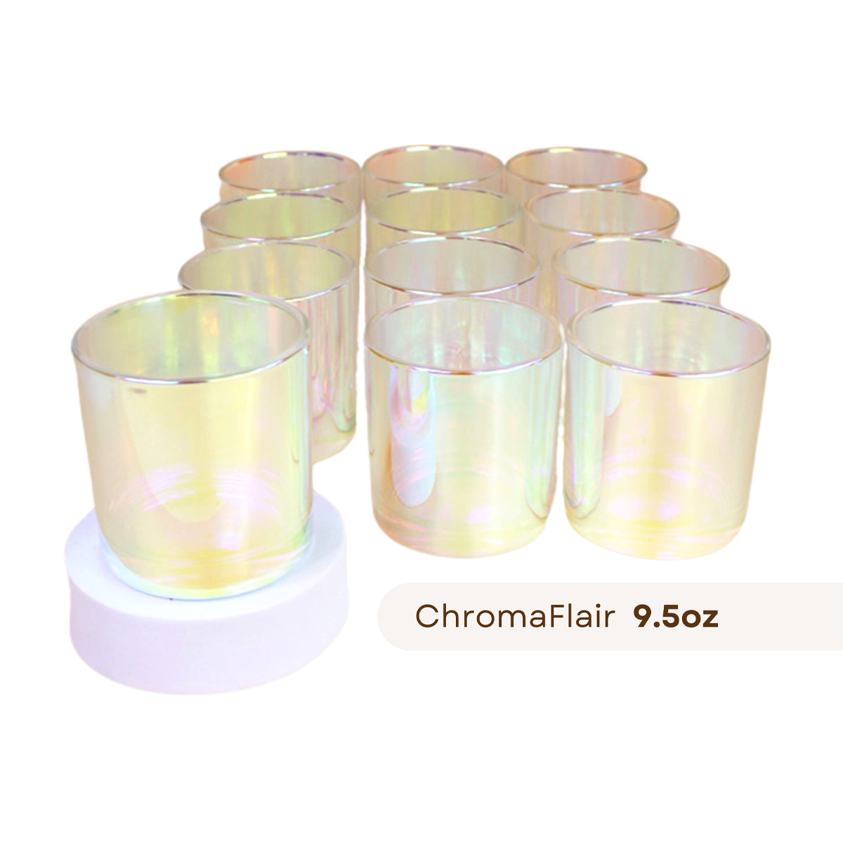 12 Monticiano chromaflair candle jars