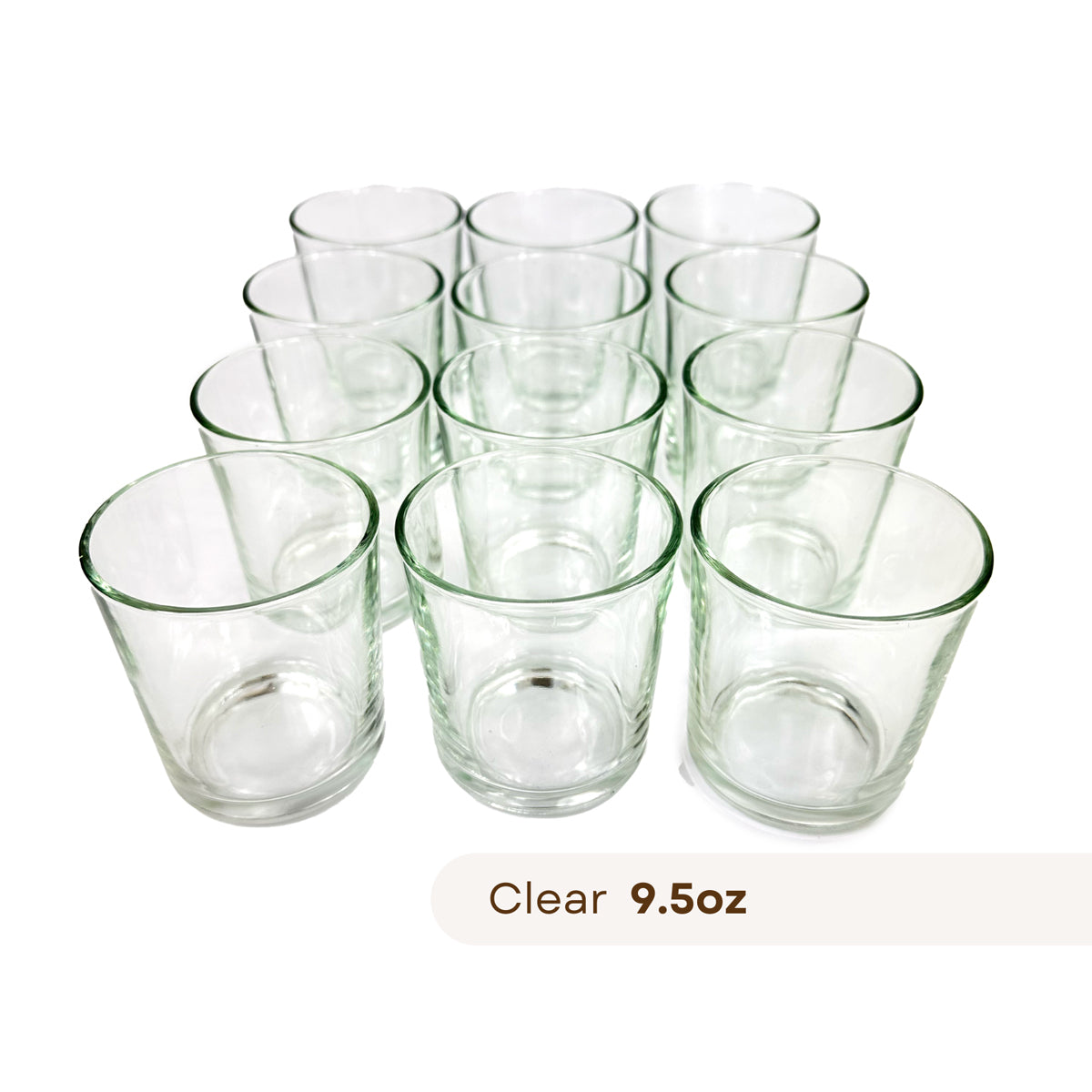 12 Monticiano clear candle vessels