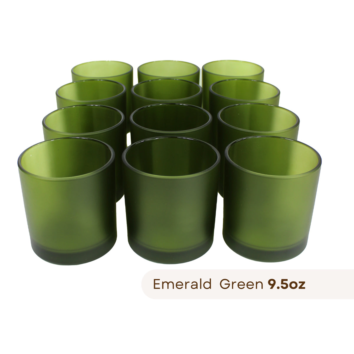 12 Monticiano emerald green candle jars