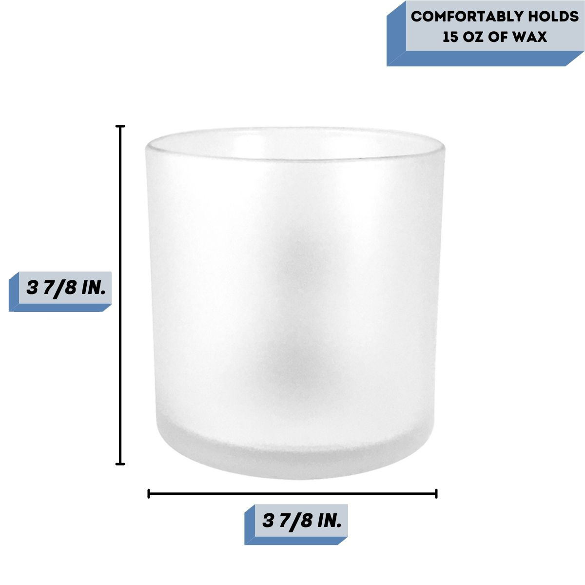 18 oz Sydney frosted candle jar Measurement