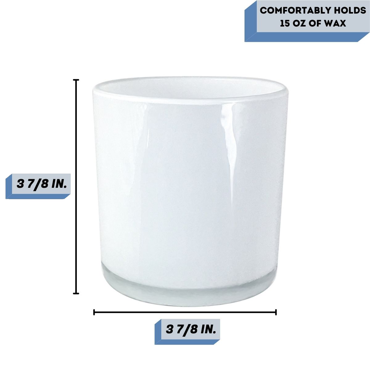 18 oz Sydney milk white candle jar Measurement