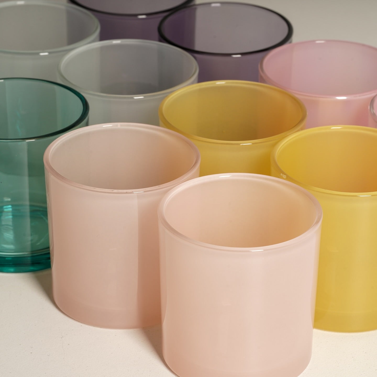 bright color candle containers
