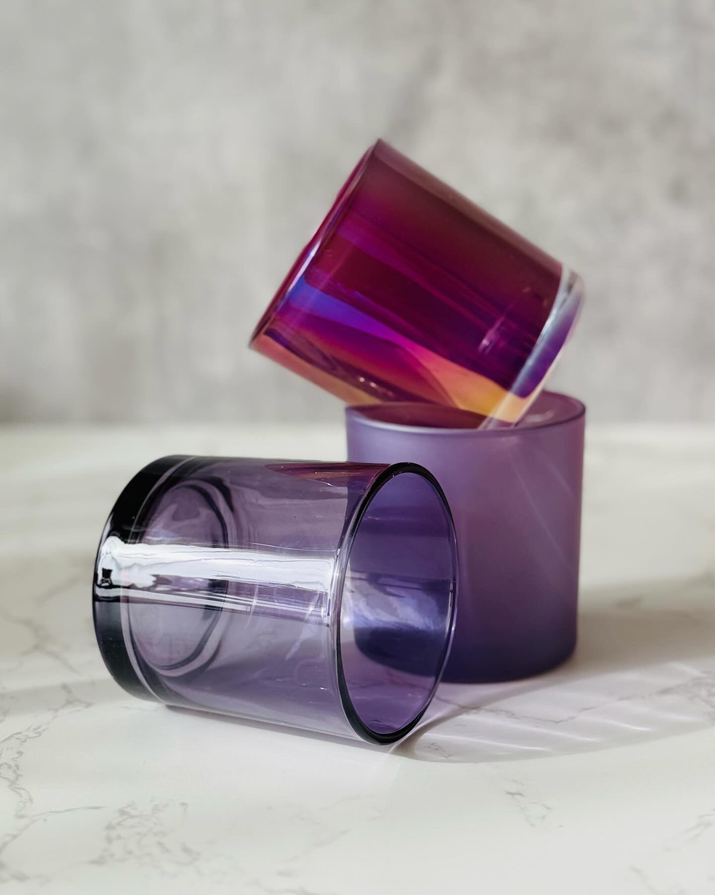 purple candle jars