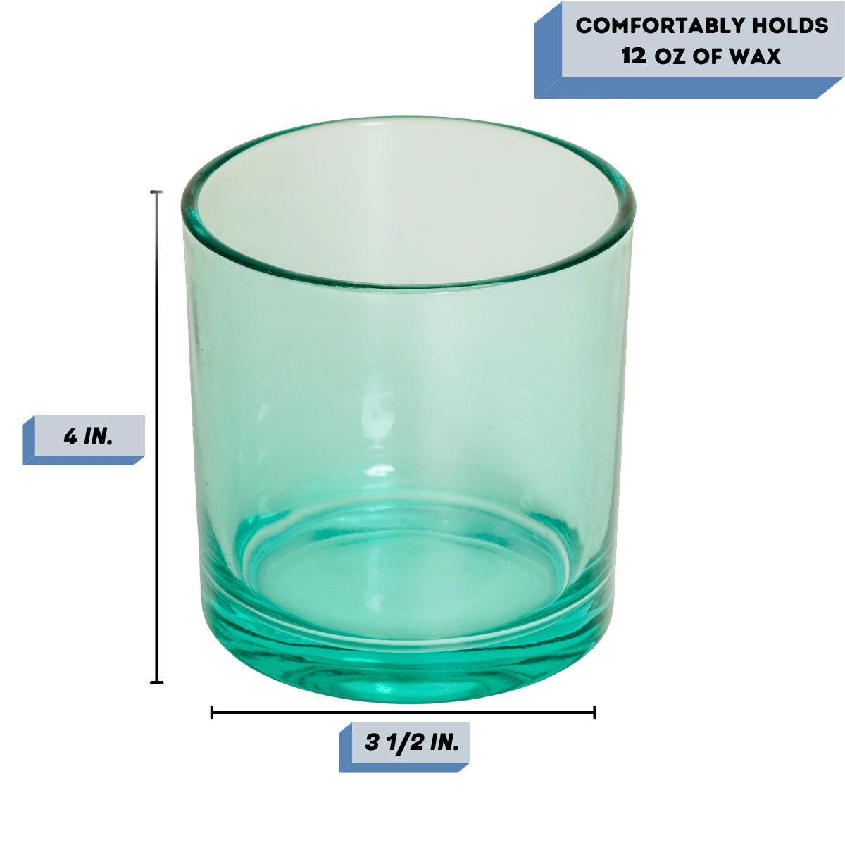 Havana teal candle jar measurements