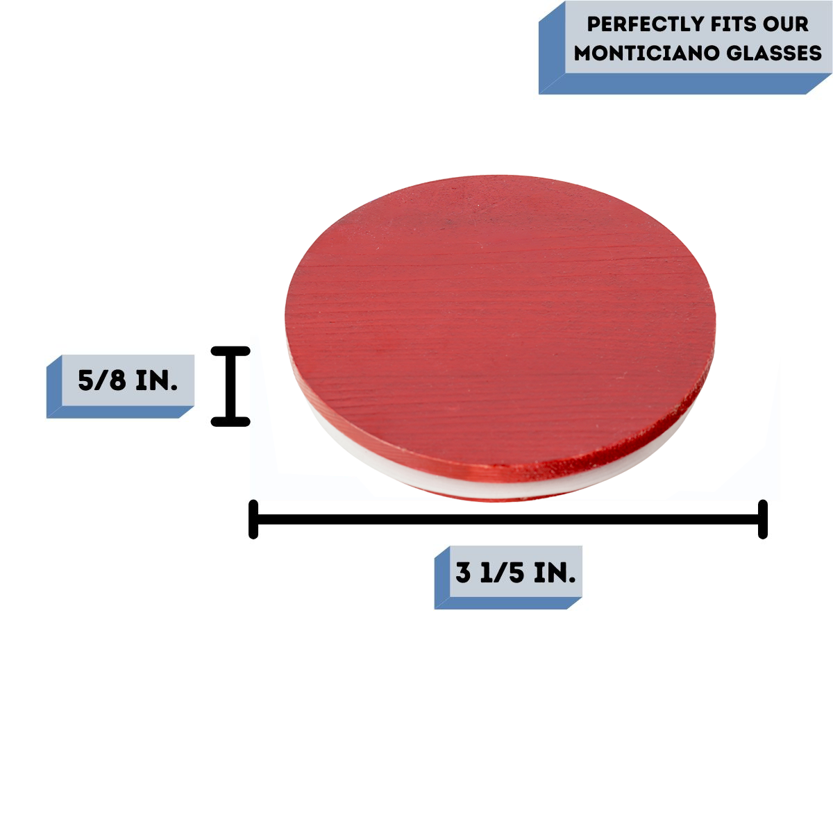 Red Wood Jar Lid - Fits 9.5 oz. Monticiano