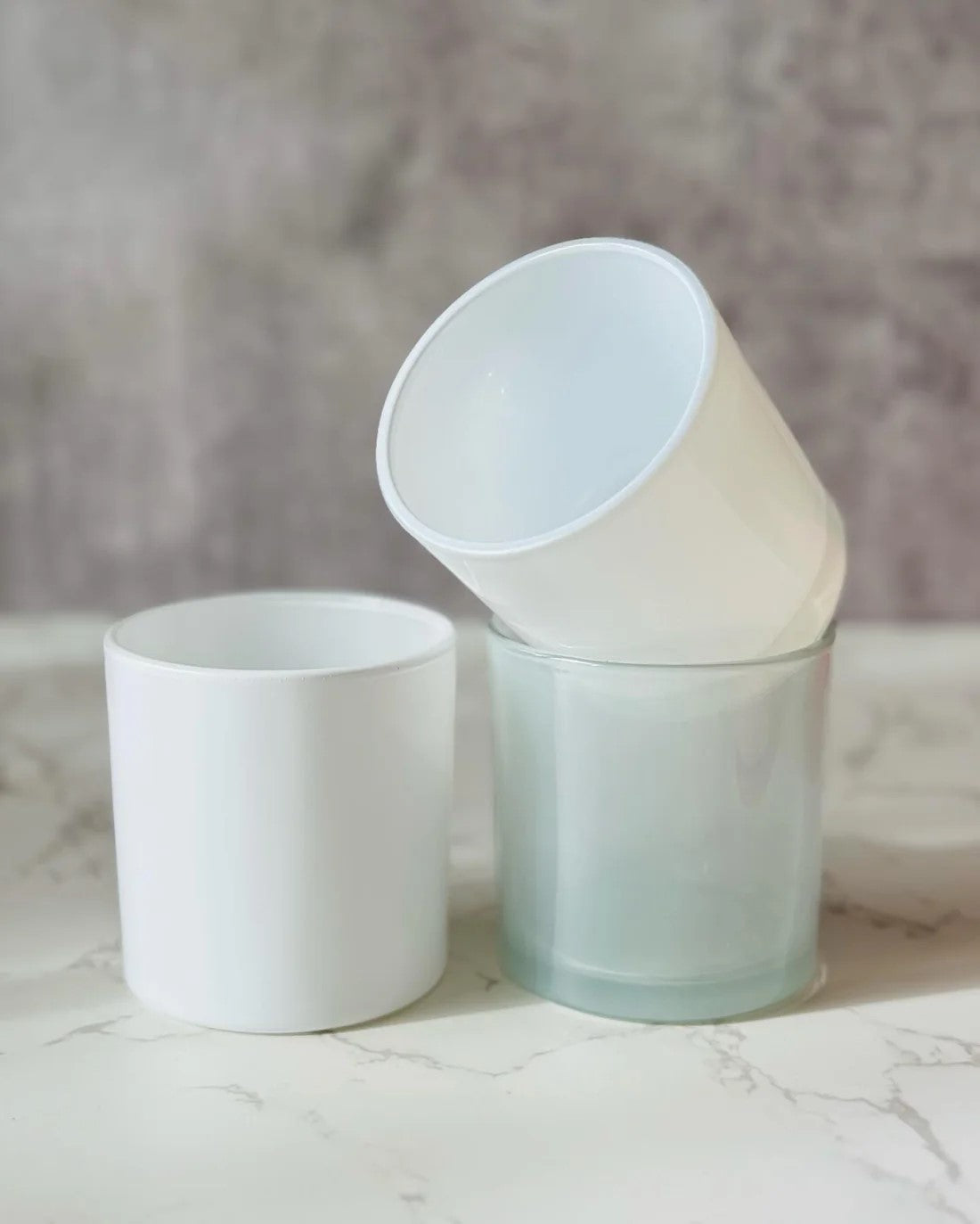 3 monticiano milk white candle jars