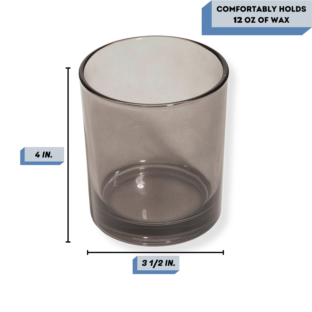 charcoal candle glass measurements Havana