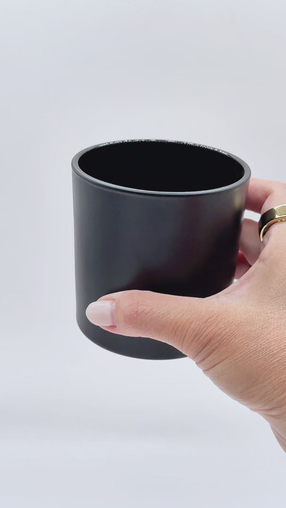 matte black candle container
