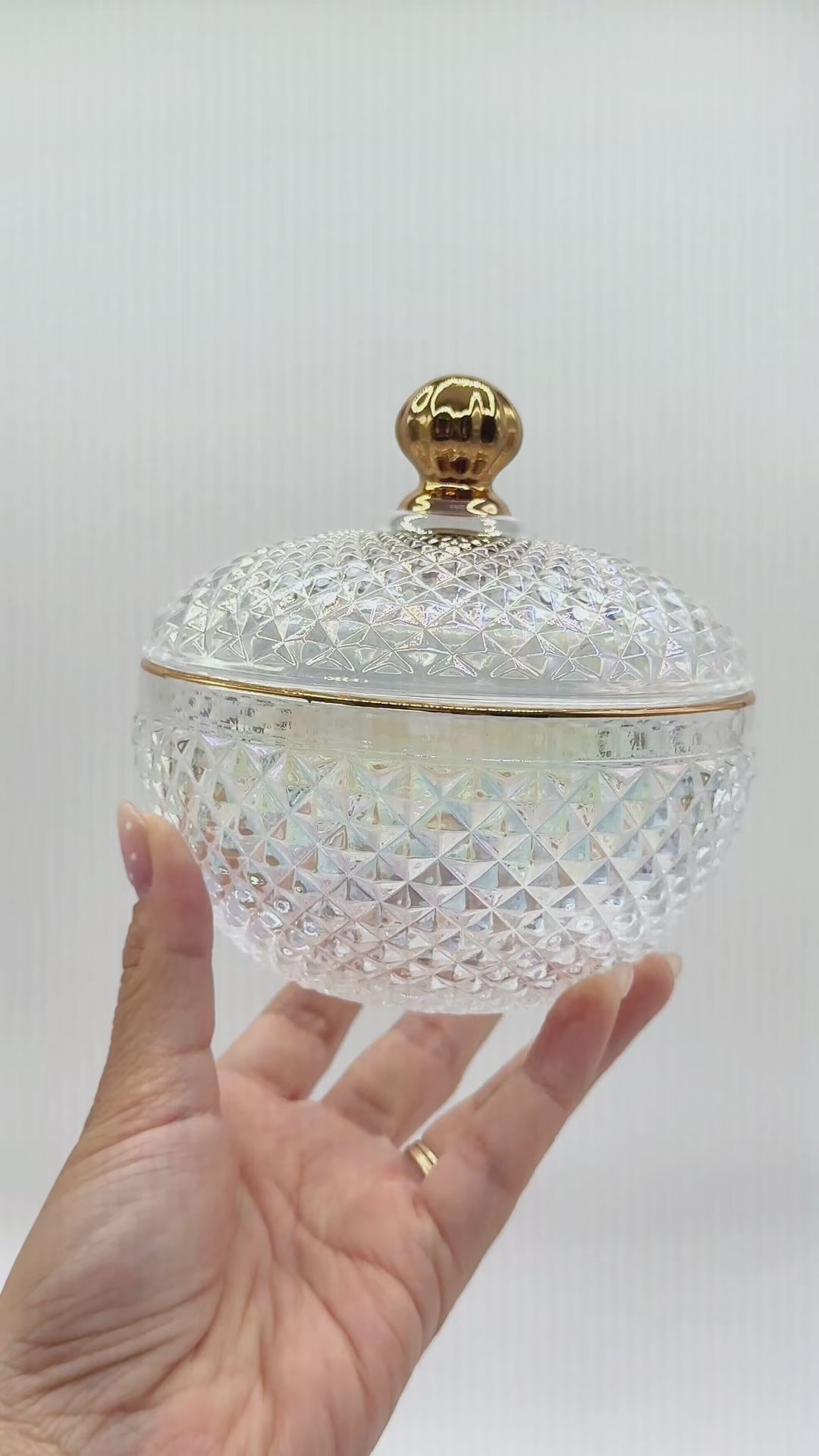 Large Vanity Iridescent Candle Vessel