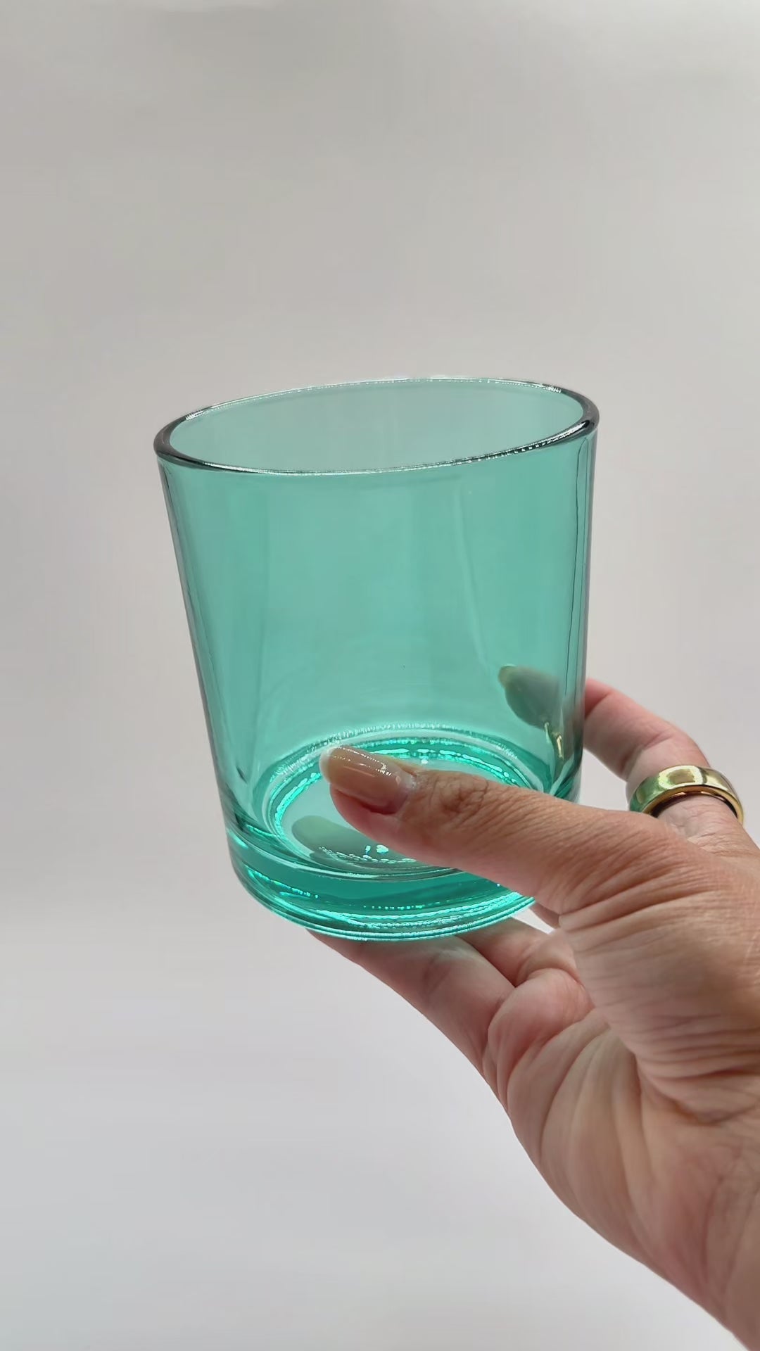 Havana teal candle jar