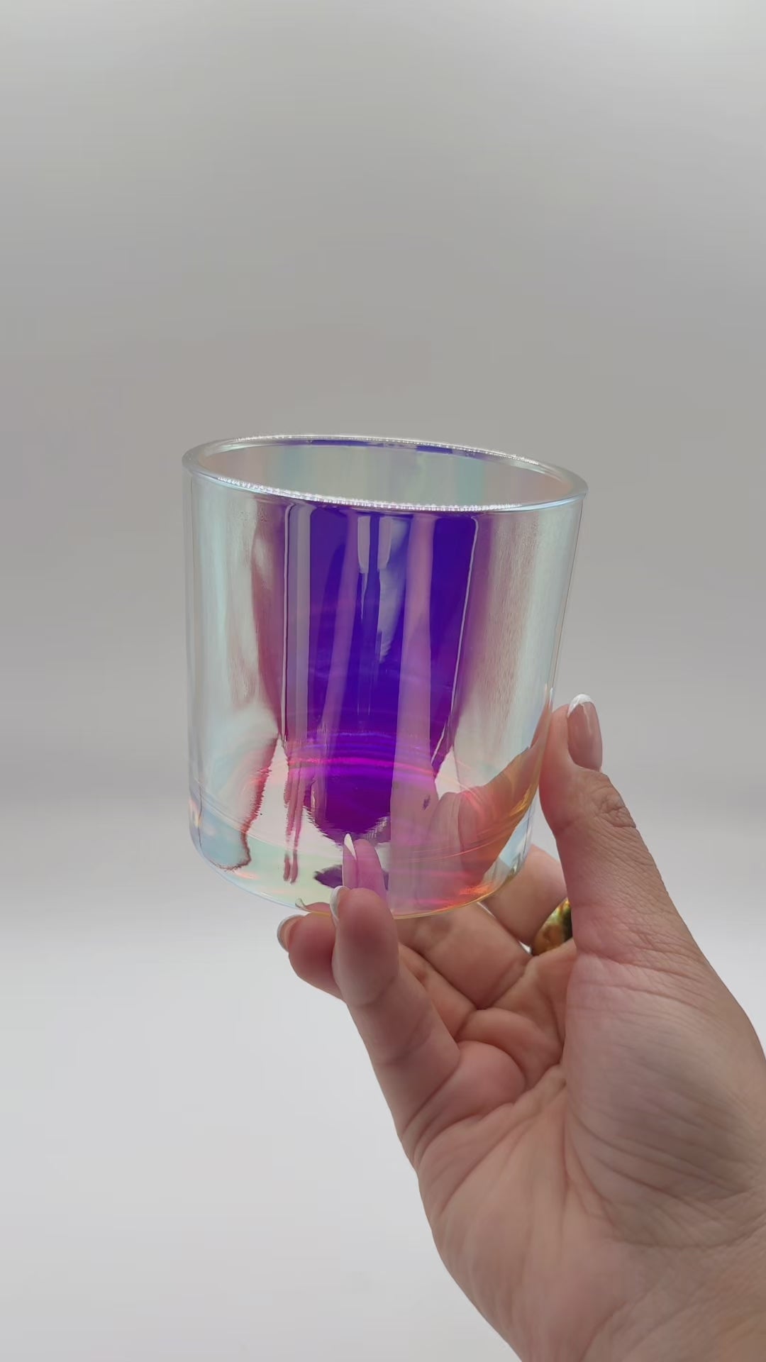 pearl iridescent candle jar