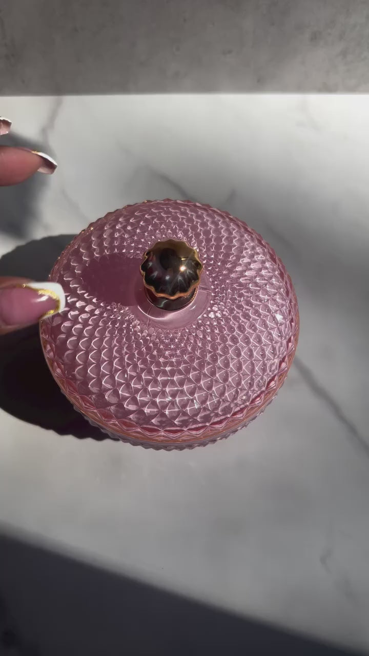 pink luxurious candle vessel