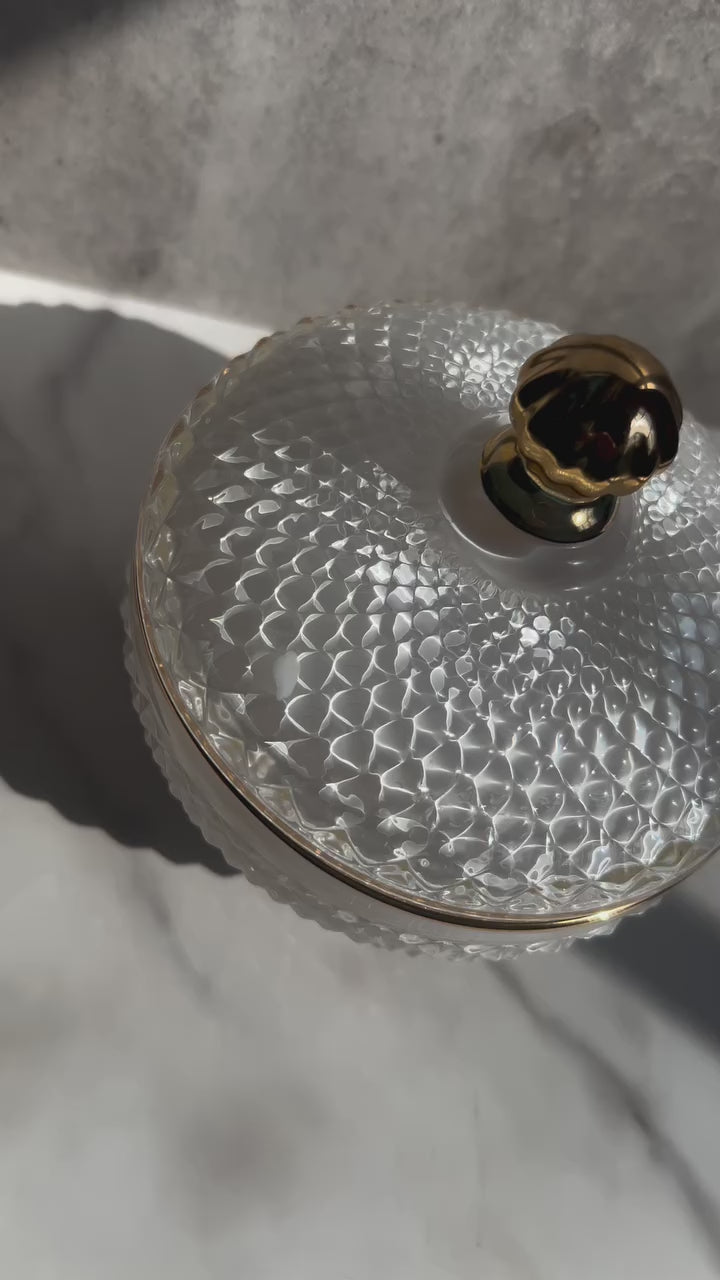 white vanity candle jar