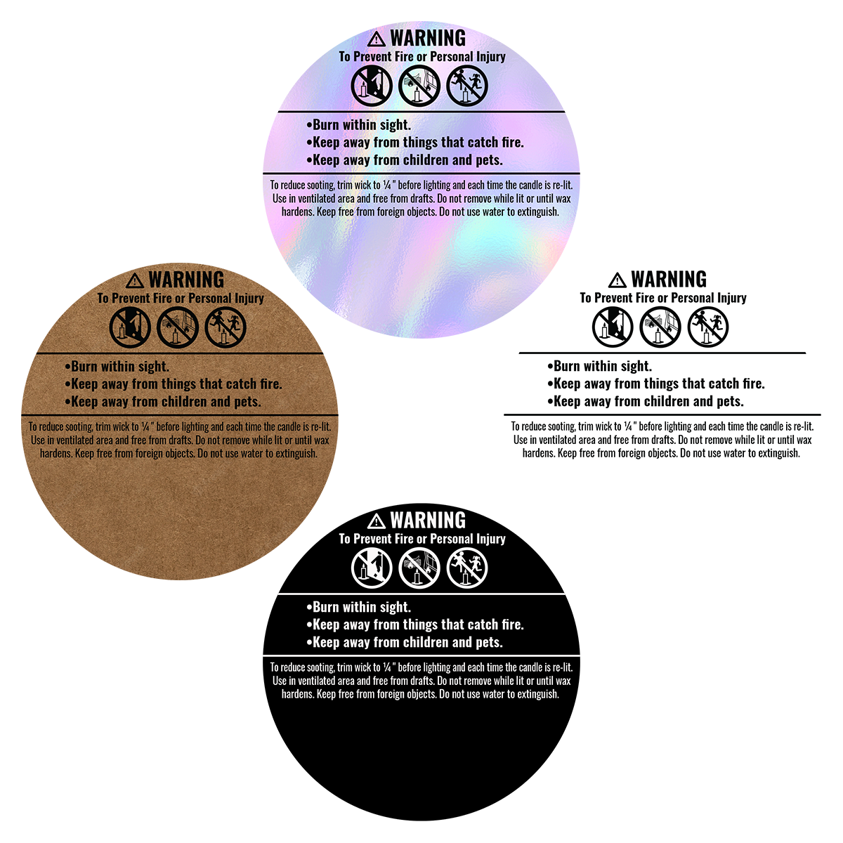 Candle Making Supplies | 2" Candle Warning Labels Pack of 100