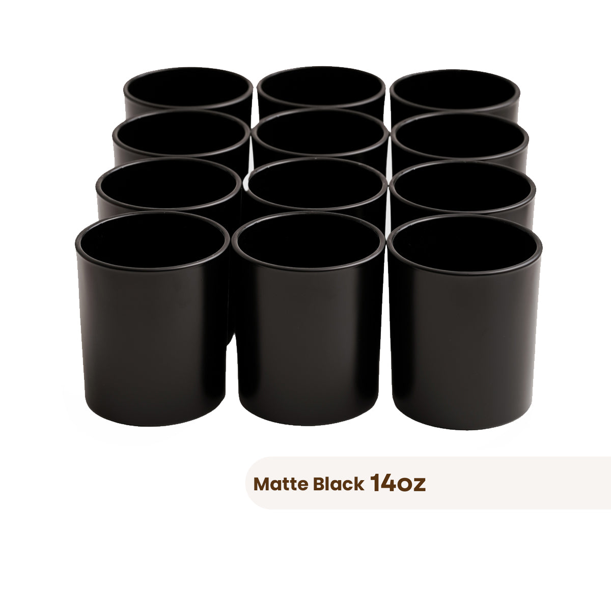 12 Havana matte black candle jars