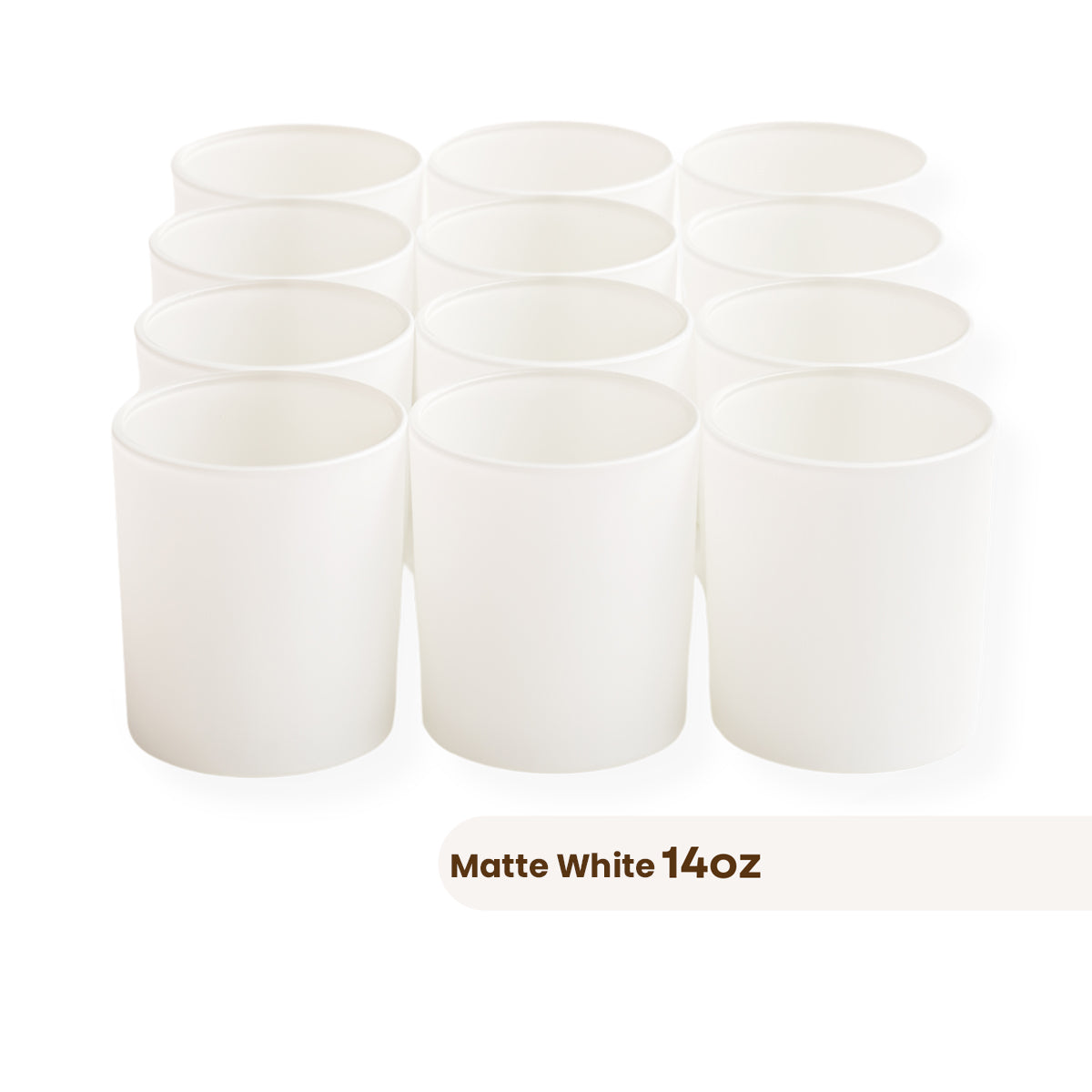 12 Havana matte white candle jars