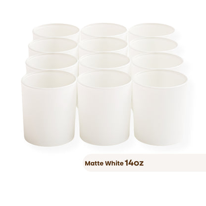 12 Havana matte white candle jars