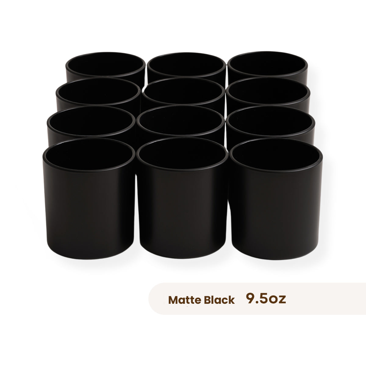 12 Monticiano matte black candle jars