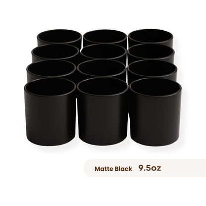12 Monticiano matte black candle jars