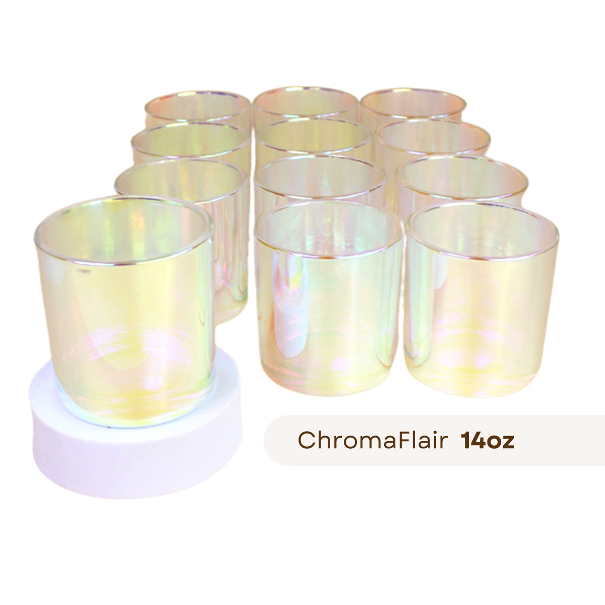 12 Havana chromaflair candle jars
