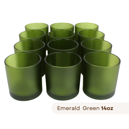 12 Havana emerald green candle jars