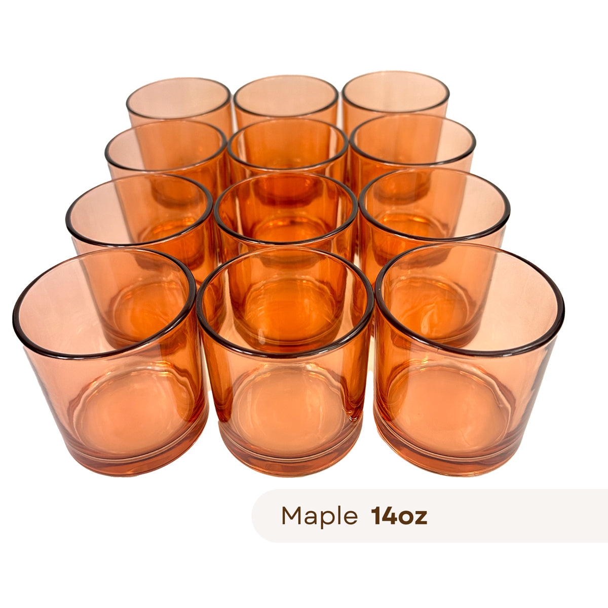 12 Havana maple candle jars