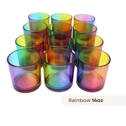 12 Havana rainbow candle jars