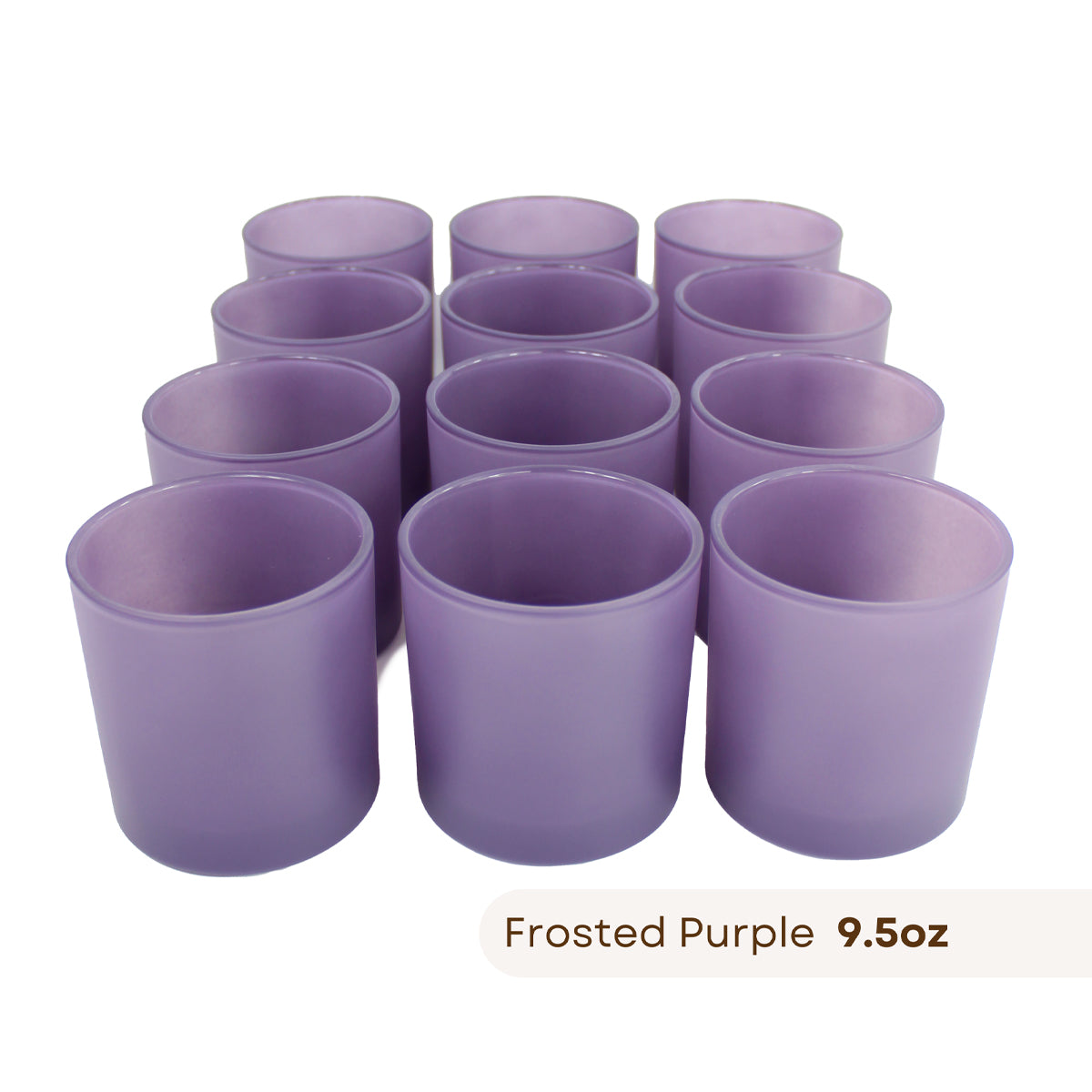 12 Monticiano frosted purple candle jars