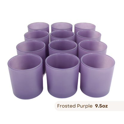 12 Monticiano frosted purple candle jars