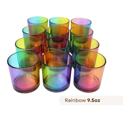 12 Monticiano rainbow candle jars