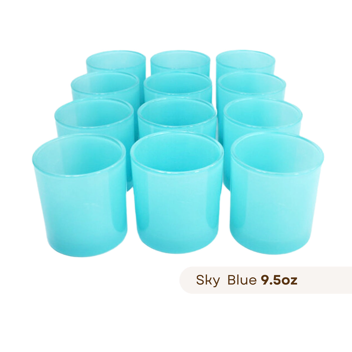 12 Monticiano sky blue candle jars