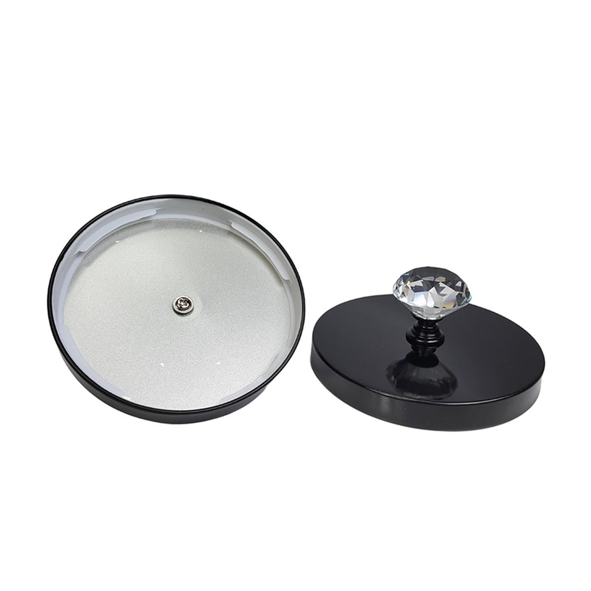 14 OZ METAL Diamond candle lids black