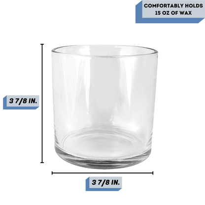 18 oz Sydney clear candle jar Measurement
