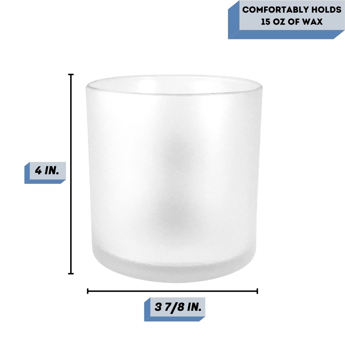 18 oz Sydney frosted candle jar Measurement