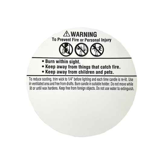 3 Diameter Candle Warning Label