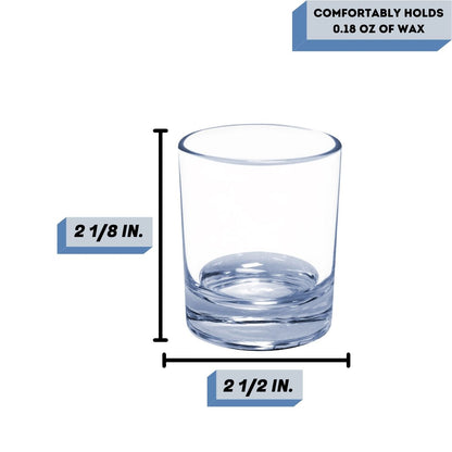 3 oz Clear Votive candle jar Measurement