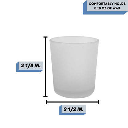 3 oz Frosted Votive candle jar Measurement