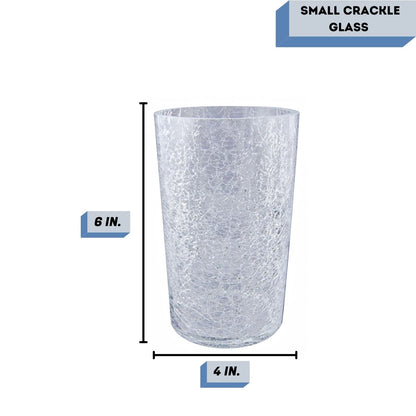 4x6 Crackle glass candle cylinder