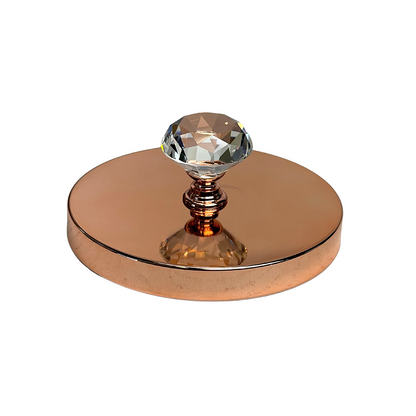 Diamond candle lid rose gold metal single