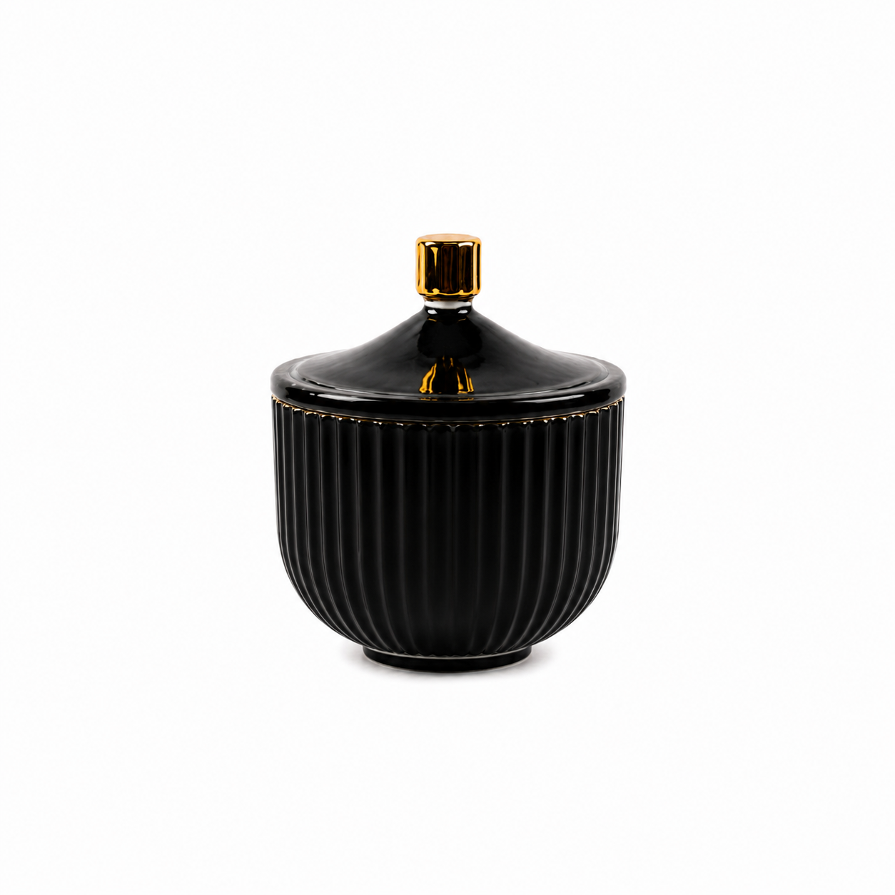 AURA Black Luxury Candle Jar with Lid