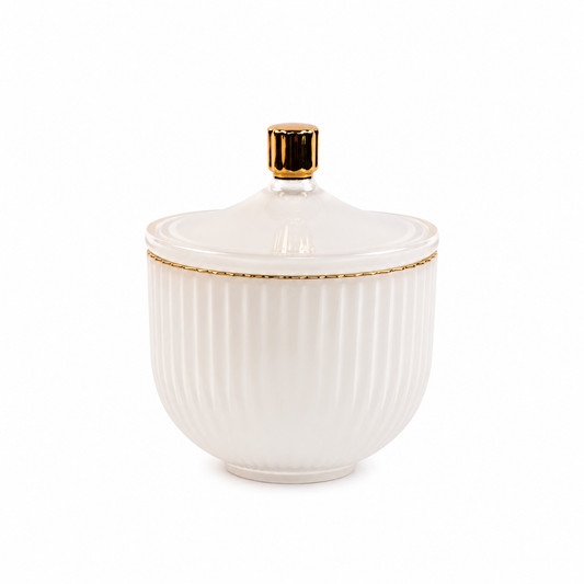 AURA White Luxury Candle Jar with Lid