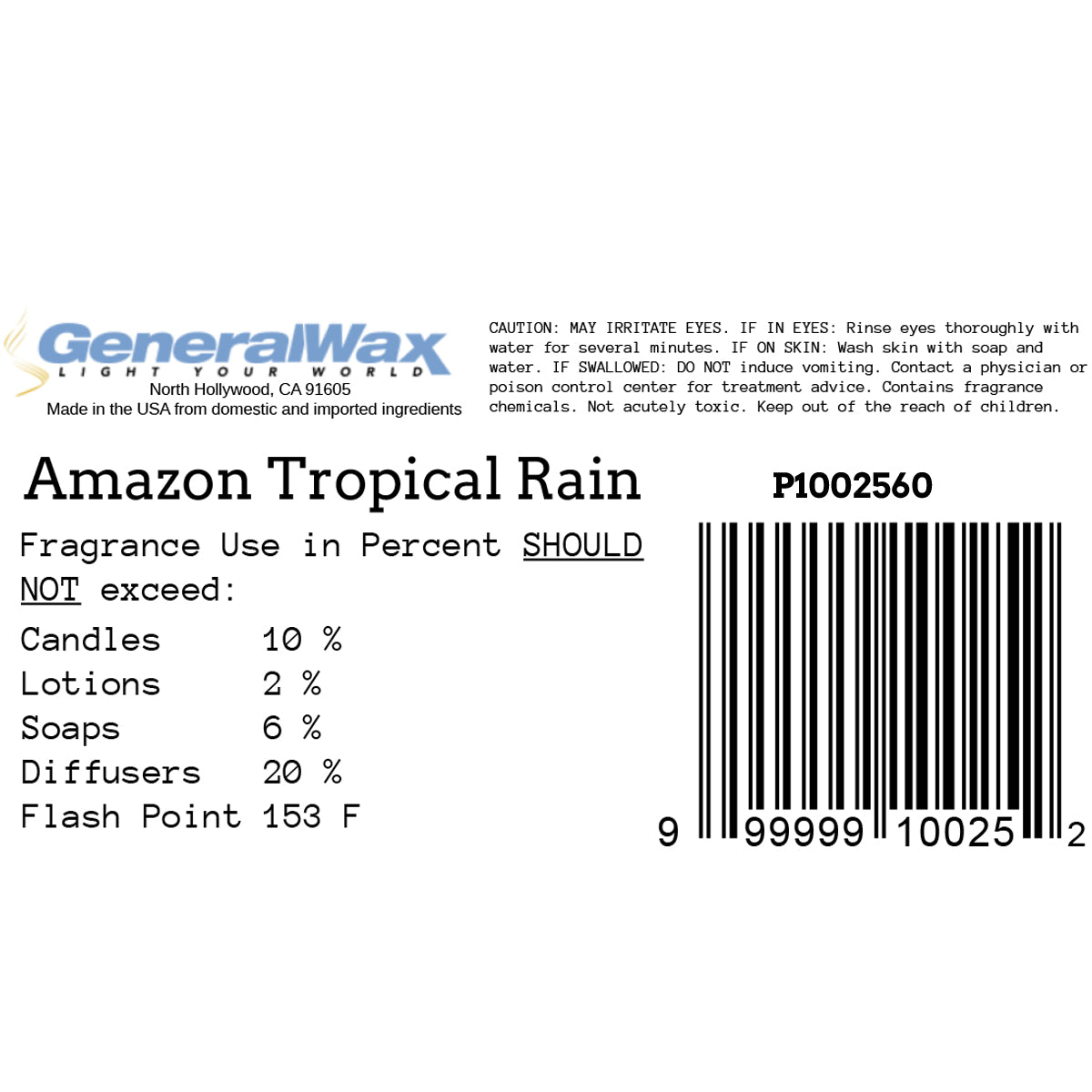 Amazon Tropical Rain label