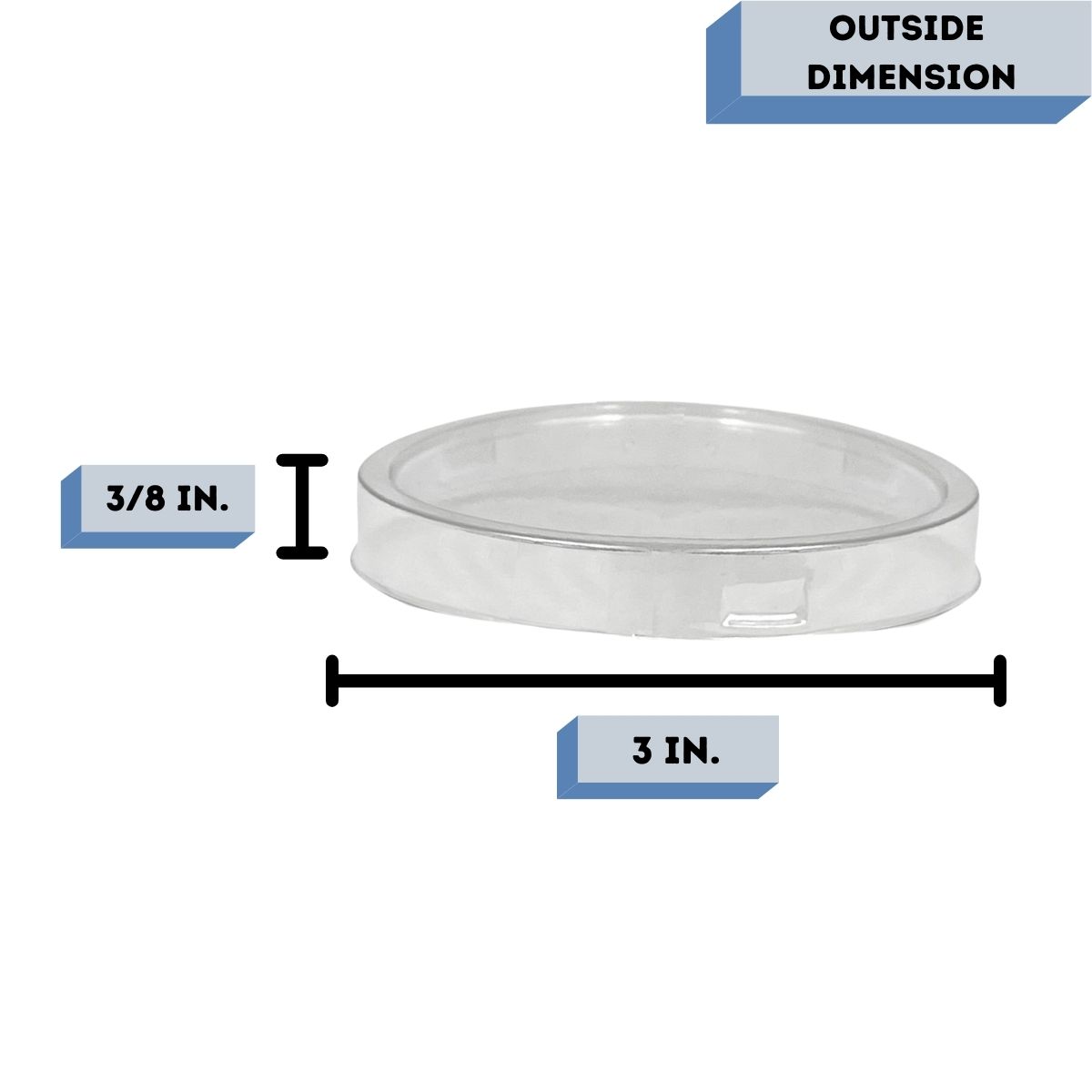 Bayside PVC candle jar lids Measurements