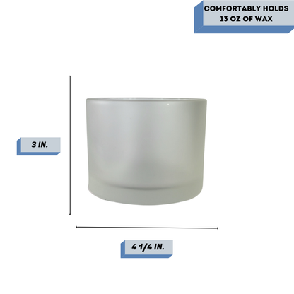 Bella Candle Vessel Frosted measurements